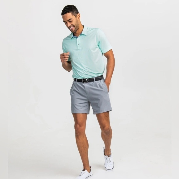Southern Shirt Men's Grayton Heather Short Sleeve Polo Green Reef Large - Picture 2 of 13